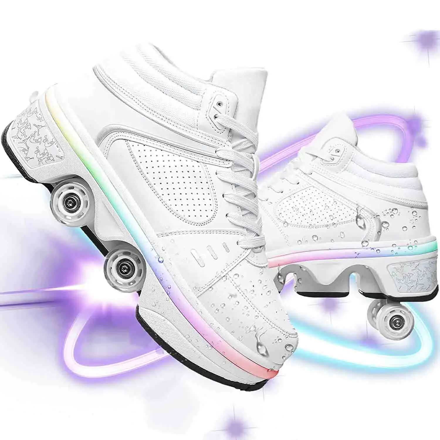 LED Women Deformation Roller Skate 