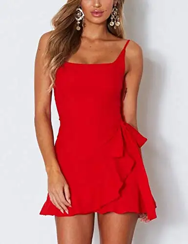 Women's Dress Spaghetti Strap Waist Tie 