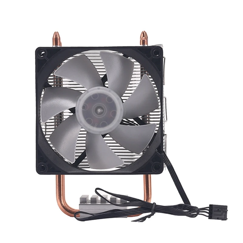 HOT-9Cm 2 тепловые трубы 4Pin один вентилятор с светильник Cpu вентилятор радиатора для Intel 775/1150/1155/1156/1366 для Adm все