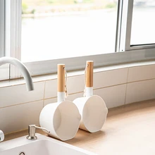 Creative Household Plastic Thickened Large Hanging Scoop Flour Kitchen Water Ladle Wooden Handle