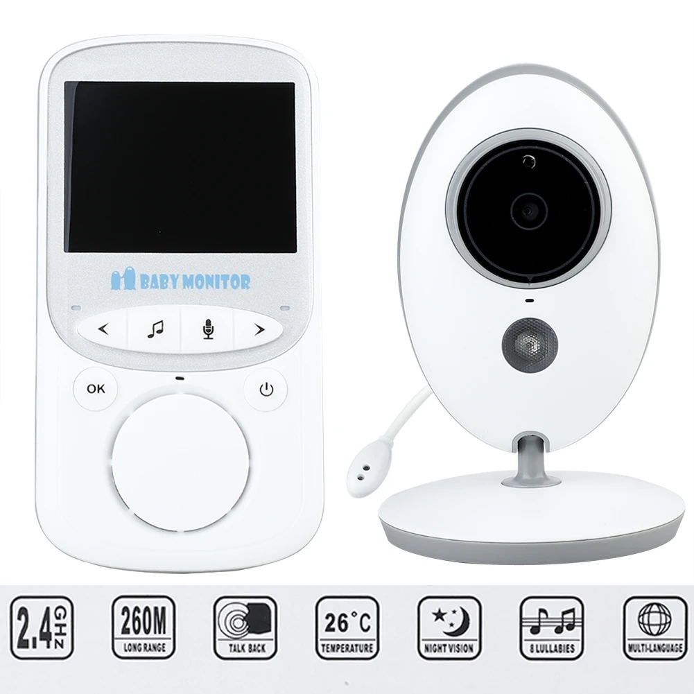 Wireless LCD Audio Video Baby Monitor di Visione Notturna Radio Musica Citofono IR 24h Macchina Fot