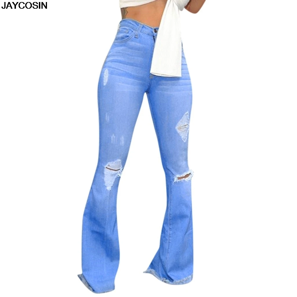 

JAYCOSIN 2019 High Waist Wide Leg Jeans Boyfriend Jeans for Women Denim Skinny Woman's Jeans Female Flare Jeans Plus Size 9812