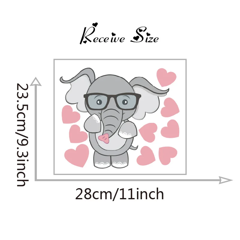 Cute Cartoon Nursery Elephant and Rabbit Wall Decals DIY Stars Stickers For Kids Baby Room Home Decortion Funny Art Vinyls Mural (1)