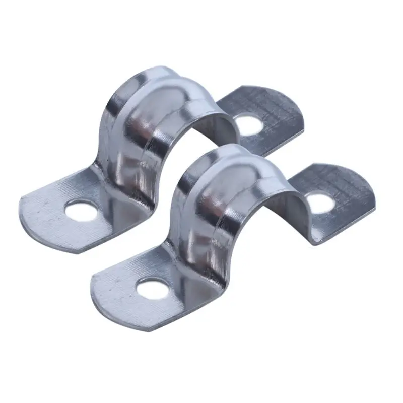20pcs stainless steel 2-Hole Rigid Pipe Straps Clip Clamp for 12mm Dia Tube
