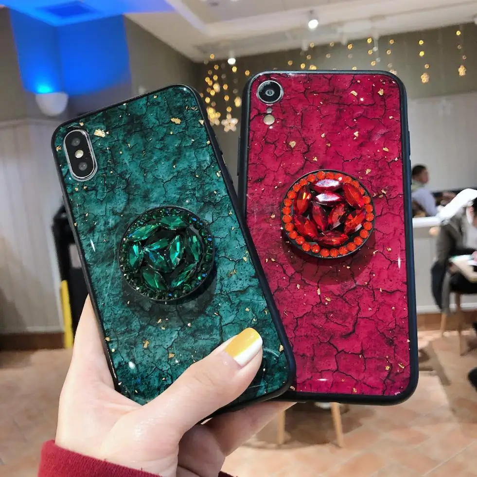 For Huawei Honor 9X Pro 9X 8X 7X 20i 10i V10  Fashion Glitter Marble Soft Gel TPU Silicone Phone Case Back Cover Stand Shell
