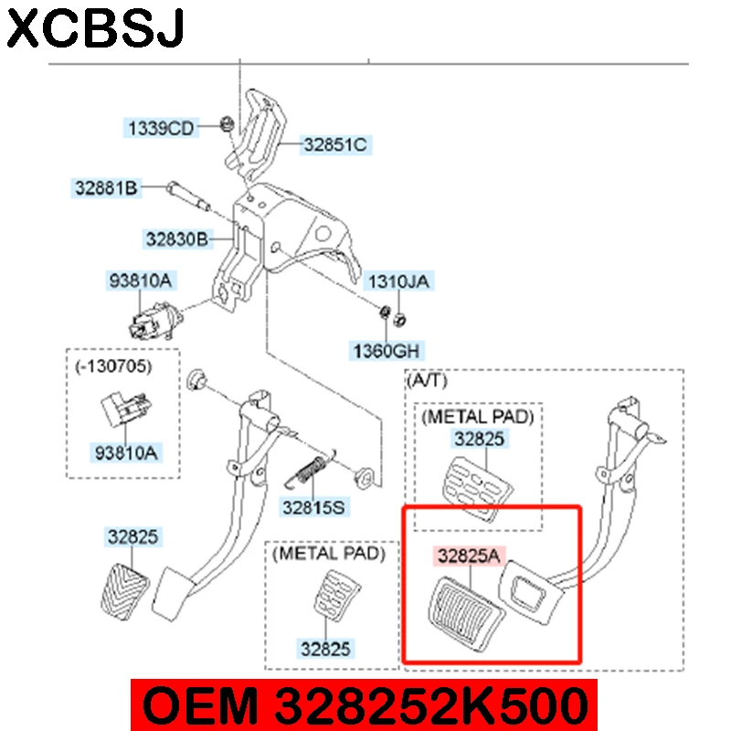 Новая Оригинальная Тормозная педаль, резиновая накладка OEM для hyundai ACCENT SOLARIS AZERA ix25 CRETA IX20 IX35 I10 I20 SANTA FE SOLARIS OEM
