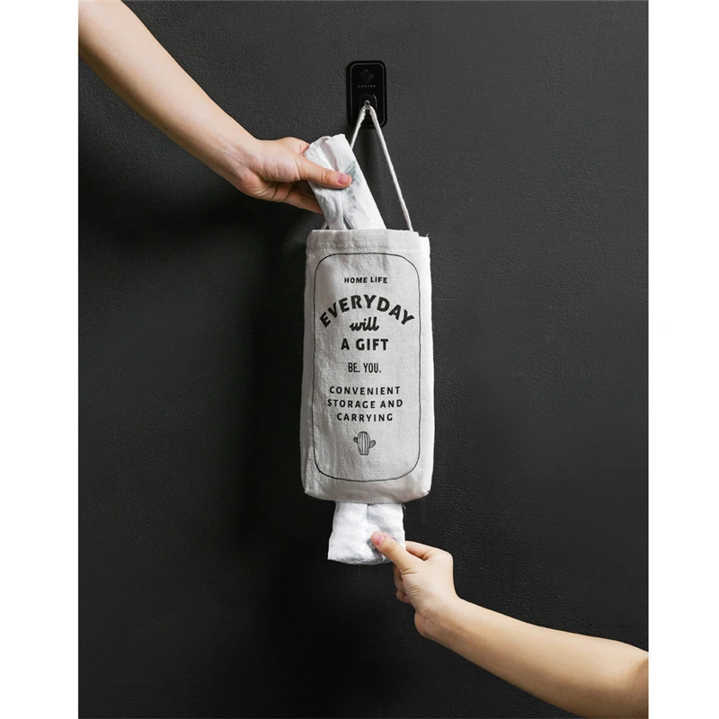 Garbage Bag Storage Bag Double-portable Kitchen Wall-mounted Debris Storage Box Simple Mini Portable Lazy Local storage 