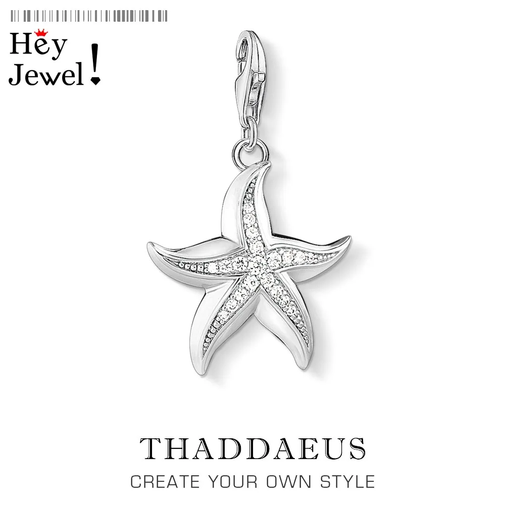 

Starfish Charm,Thomas Style Underwater World of the Ocean Jewelry For Women,2019 Autumn Gift In 925 Sterling Silver Fit Bracelet
