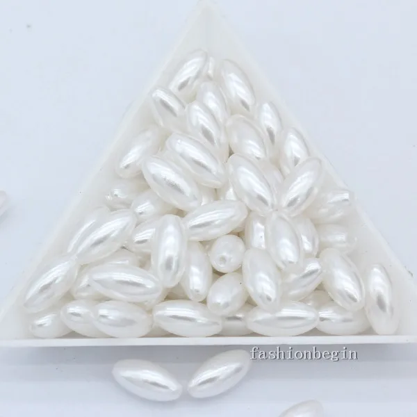 white 4x8 мм 6x12 мм, 100 шт,, прямые отверстия, овальные бусины с имитацией жемчуга, АБС-пластик, разделительные шарики для изготовления ювелирных изделий, рукоделия - Цвет: white