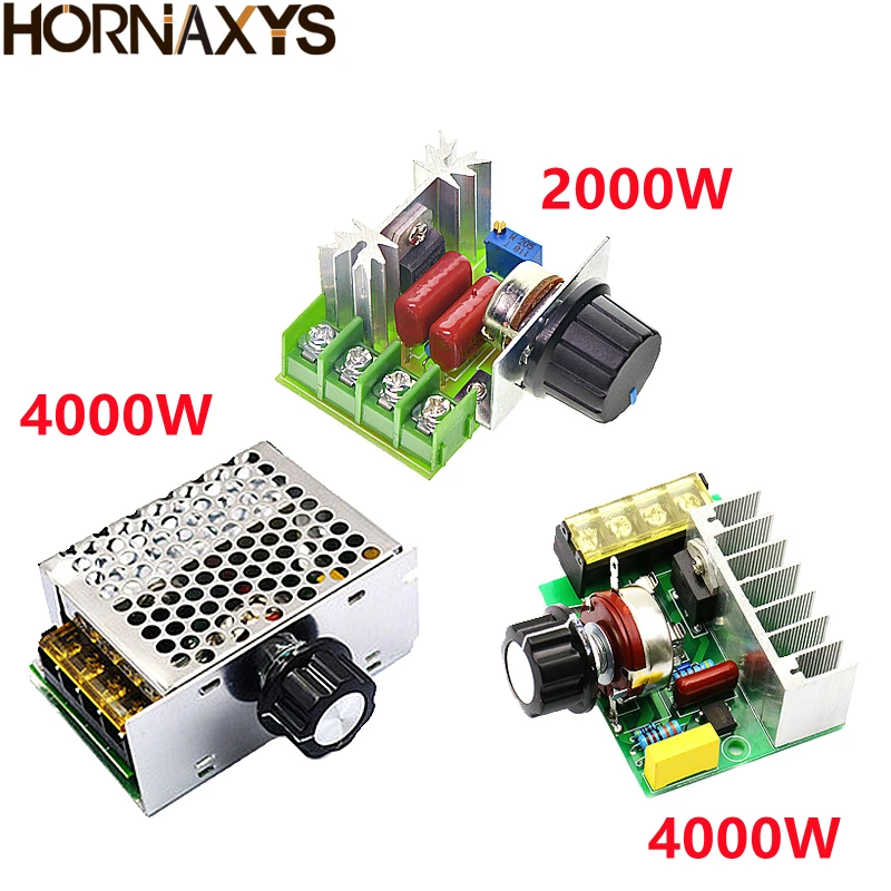 2000/4000W High Power Thyristor Electronic Voltage AC 220V Regulator Dimming Speed Temperature Regulation with Insurance Shell |