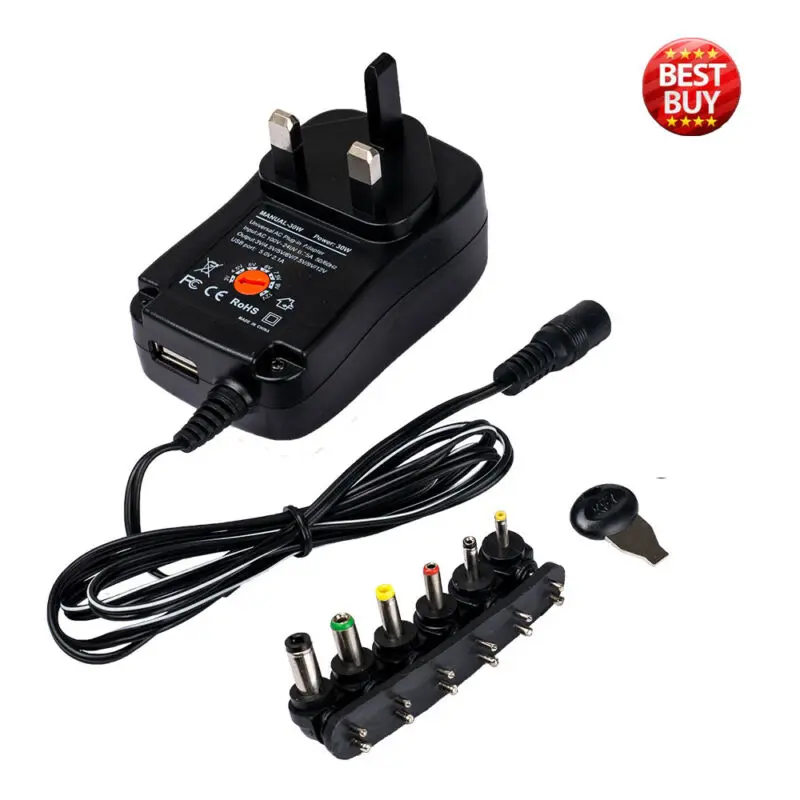 Универсальный адаптер питания переходник для зарядного устройства 30 Вт зарядное