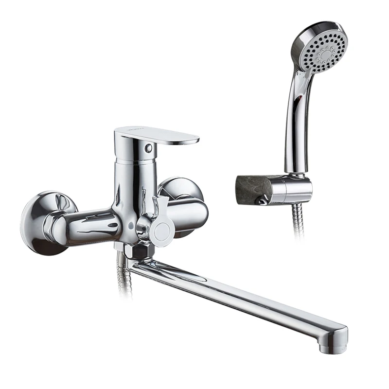 LEDEME Bathroom Bathtub Faucet 1 set Chrome Plated Outlet Pipe Bath Shower Bathtub Faucets Surface Brass Faucets Head L2210