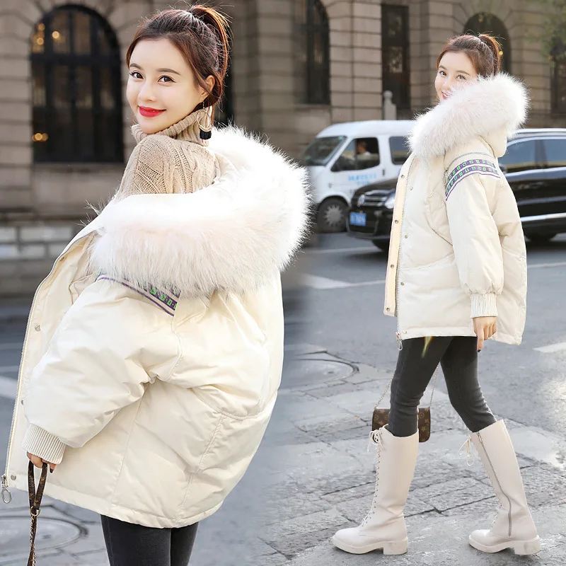 

2018 Winter Mid-length Cotton Coat-Style Simple Versatile Slim Fit Slimming Straight-Cut Warm Padded