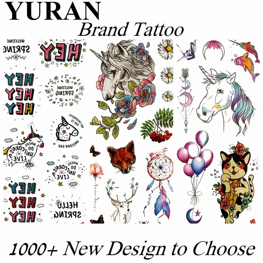 

Small Cute Unicorn Fake Temporary Tattoos Sticker For Kids Children Dreamcatcher Waterproof Tattoo Paper Body Art Tatoos Forearm