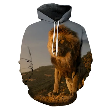 

Lion Printed Hoodies Men 3D Hoodies Sweatshirts Boy Jackets Quality Pullover Fashion Tracksuits Animal Streetwear Out Coat