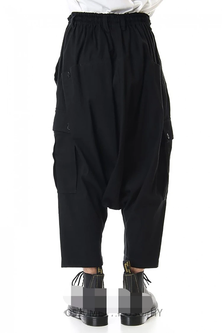 Spring and Autumn men's new fashion casual pants loose harem pants nine point Harlem pants low grade solid color