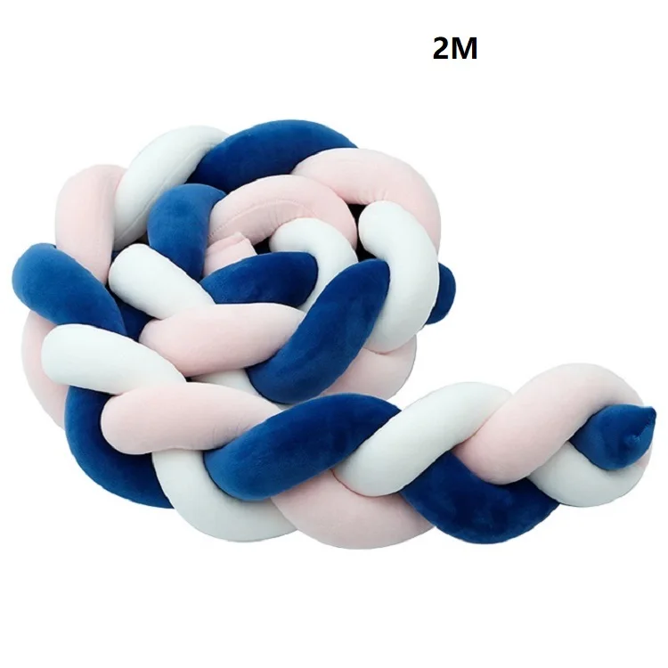 Pink Blue White B Детская кровать кроватка Боковой бампер новорожденный 2 м детская кроватка плюшевая кровать защита оплетка бампер детское постельное белье украшение детской комнаты - Цвет: Pink Blue White B