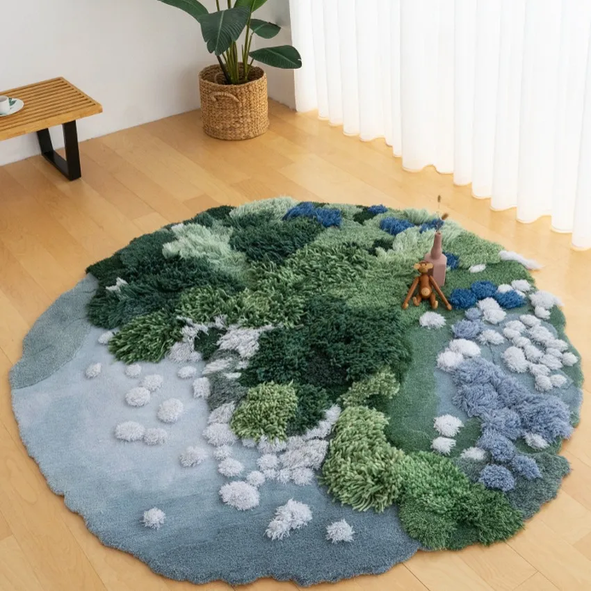 Маленький лес ручной работы 3D ковер для гостиной прикроватный в скандинавском