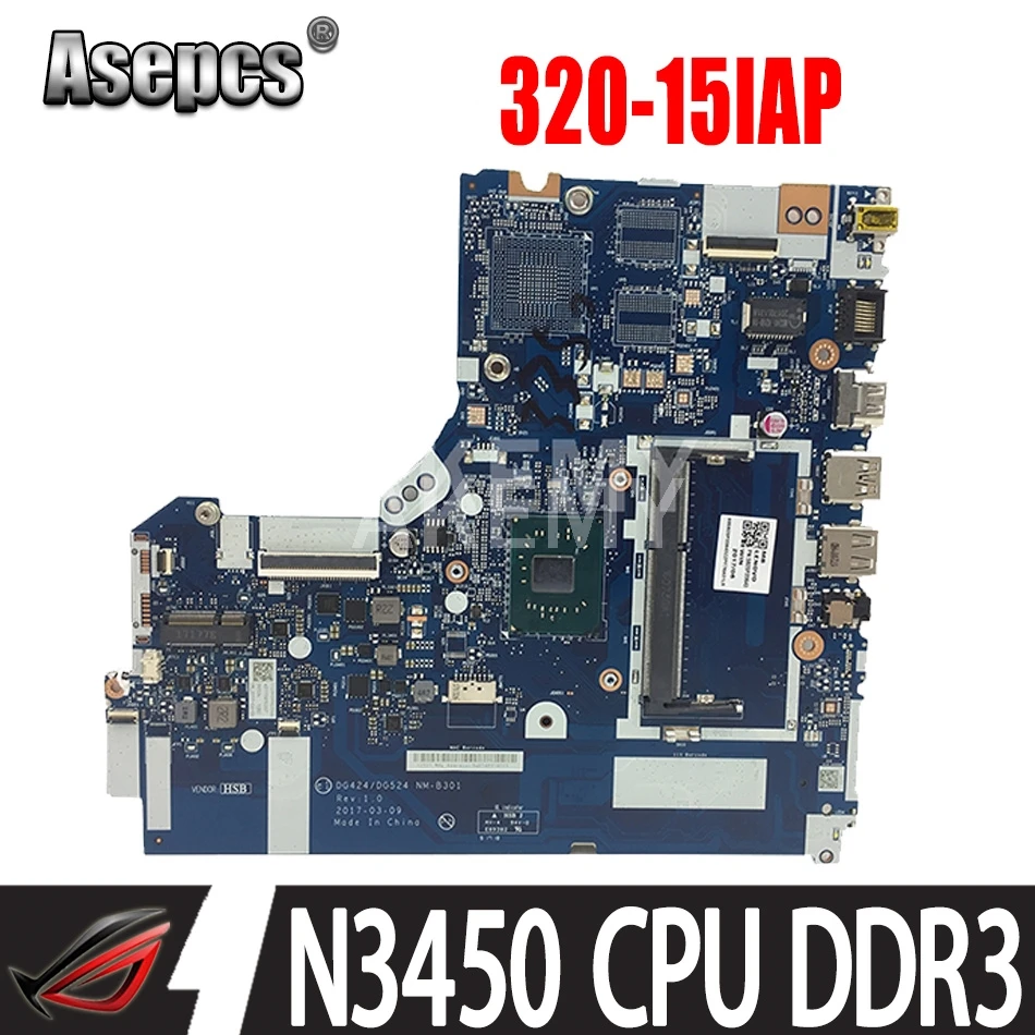 For Lenovo 320-15IAP notebook motherboard DG424 DG524 NM-B301 CPU N3450 DDR3 100% test work free shipping 5B20P20644 | Компьютеры и