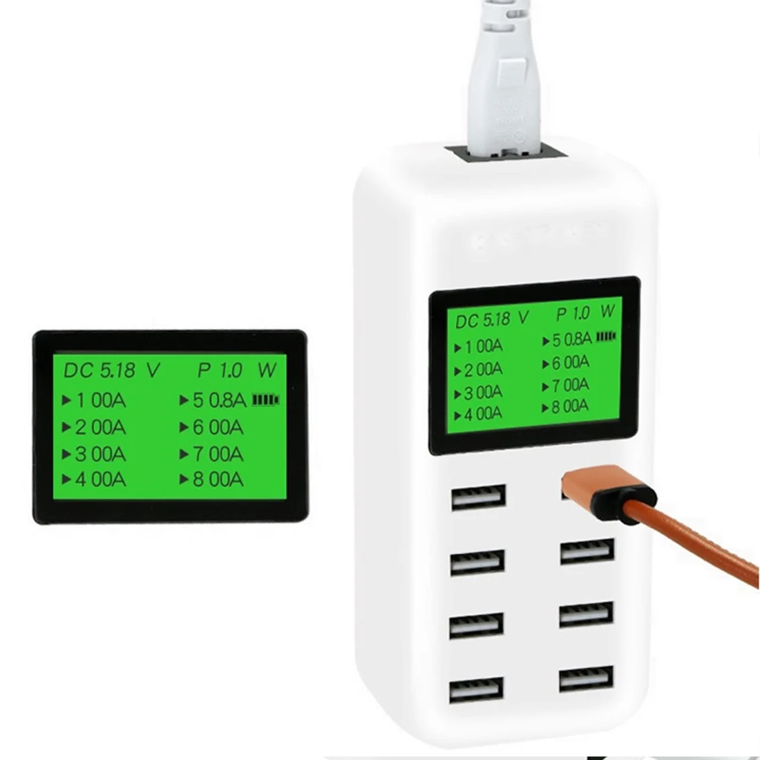 5V 8A 8 Порты и разъёмы Smart usb-зарядное устройство с ЖК-дисплей 40 Вт зарядка через usb станция зарядное дорожное usb-устройство Зарядное устройство для смартфона Планшеты