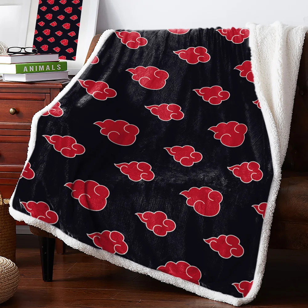 

Red Auspicious Cloud Black Background Bedspread Coverlet Blankets Fleece Throw Cover Wrap Personalized Thick