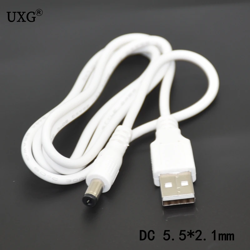 USB To 5.5 Mm/2.5 Mm 5 Volt DC 2A Barrel Jack Power Charge Cable usb charging cable power cable usb to dc cable type c to dc cable Elbow 90 Right Angle Design DC Power Plug USB CABLE 1m 3ft 2M
