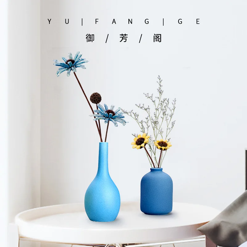 Flower Ornaments Ceramic Small Vase Crafts Flower Container Aromatherapy Bottle Living Room Home Decoration Accessories Vases 3