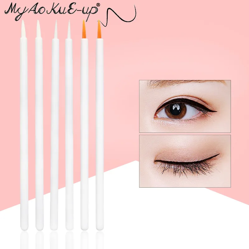 New Nylon Disposable Eyeliner Brush Beauty Nail Makeup Tools Lipliner brush Applicator Black Accessories | Красота и здоровье