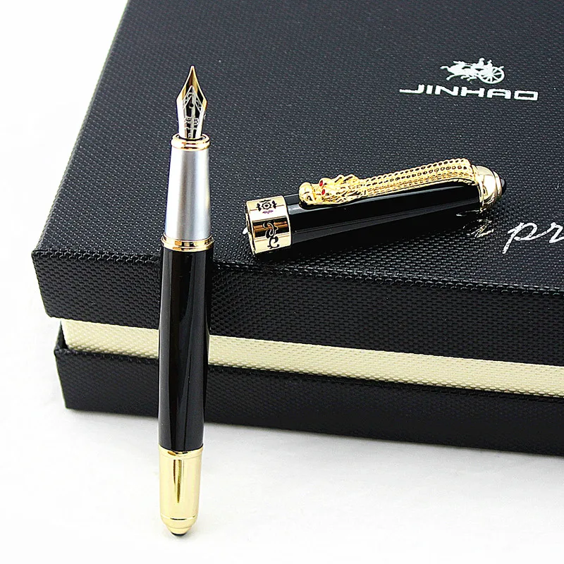 JINHAO 1000 черные роскошные бизнес средние перьевые ручки новые офисные бизнес школьные чернильные ручки