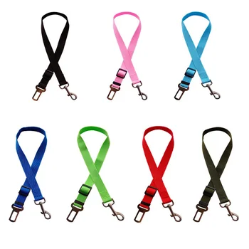 

Adjustable Pet Dog Safety Puppy Car Safe Belts Restrict Rope Seat Belt Nylon Solid Color Doggy Auto Restraint Lead Leash