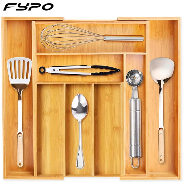 Expandable Cutlery Drawer Organizer 6 Compartment Flatware Storage Divider  Adjustable Kitchen Utensil Tray Kitchen Organization - AliExpress