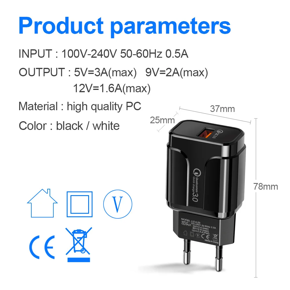 Быстрая зарядка 3,0 4,0 QC 3,0 USB зарядное устройство для мобильного телефона настенный адаптер для iPhone X samsung Xiaomi huawei планшет быстрое зарядное устройство