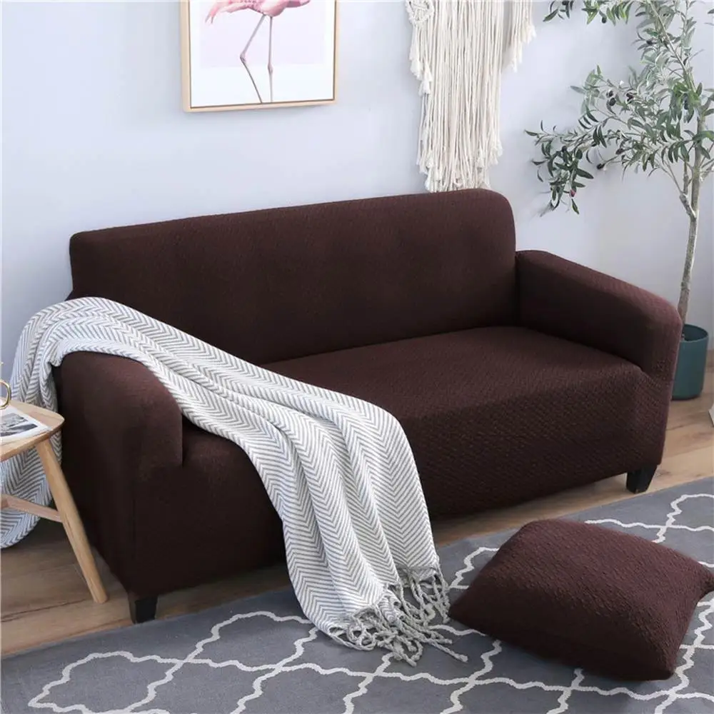 Fashion Green Quilted Nordic Sofa Cover Slipcover Stretch Elastic Spandex/Polyester Chair Loveseat L Shape Sofa Protector - Цвет: 20192713