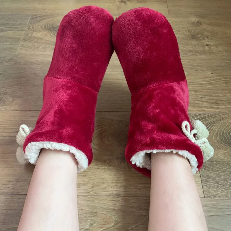 

Women Indoor Slippers Warm Plush Lovers Home Slipper Soft Winter Warm House Slippers Velvet Ball Women Slippers