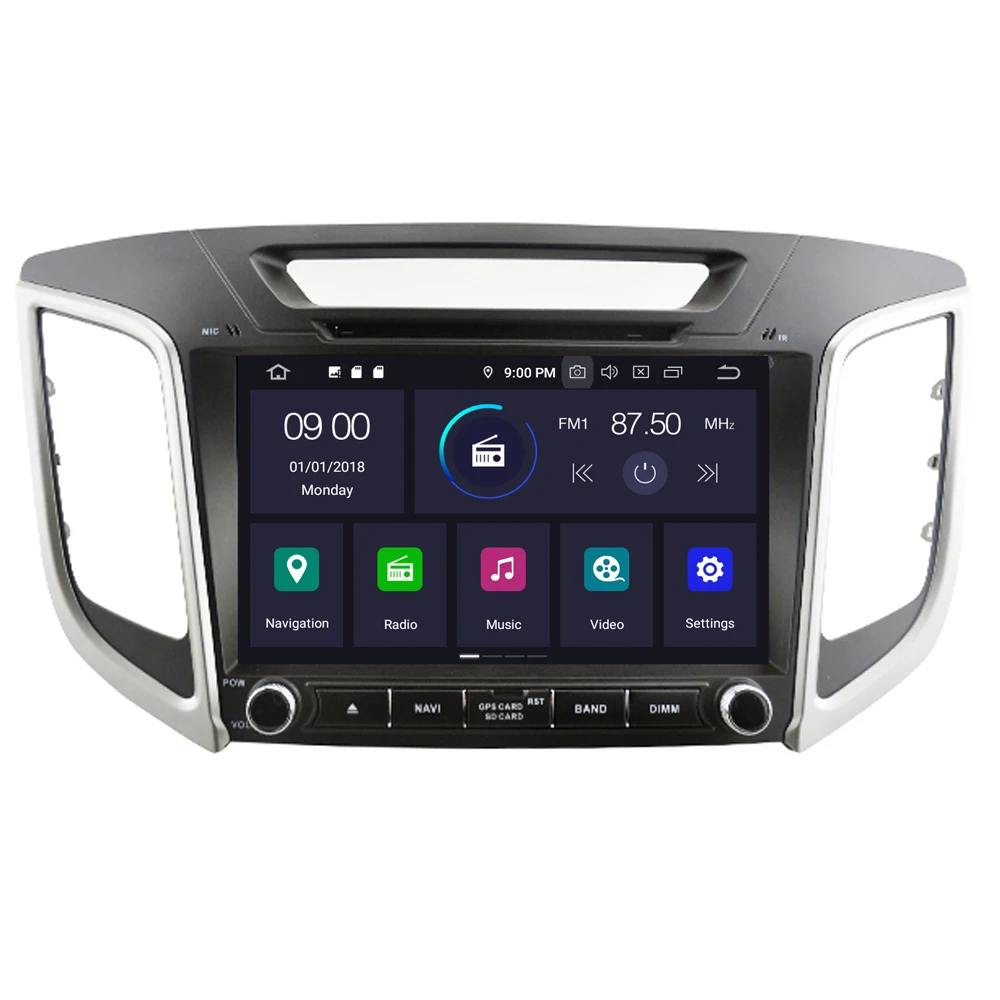 Perfect RoverOne Car Radio Stereo For Hyundai IX25 Creta 2014 2015 2016 Android 9.0 Octa Core Autoradio GPS Navigation Multimedia Player 1