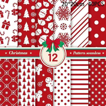 

40PCS Christmas Series Style Cloth Group Cloth Head Small Floral Cotton Fabrics Cotton Fabrics (4 Pieces Per Color)