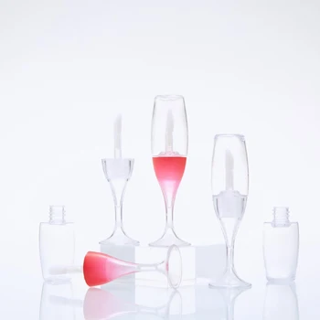 

5 Pieces Creative Mini Wine Glass Shaped Empty Lip Gloss Tube Mini Refillable Bottles Lip Glaze Container Sample Vials