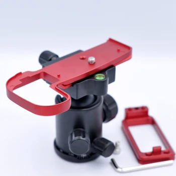 

Quick Release L Plate Holder Hand Grip Tripod Bracket for Canon EOS RP Camera Arca Swiss Tripod Head (Red)