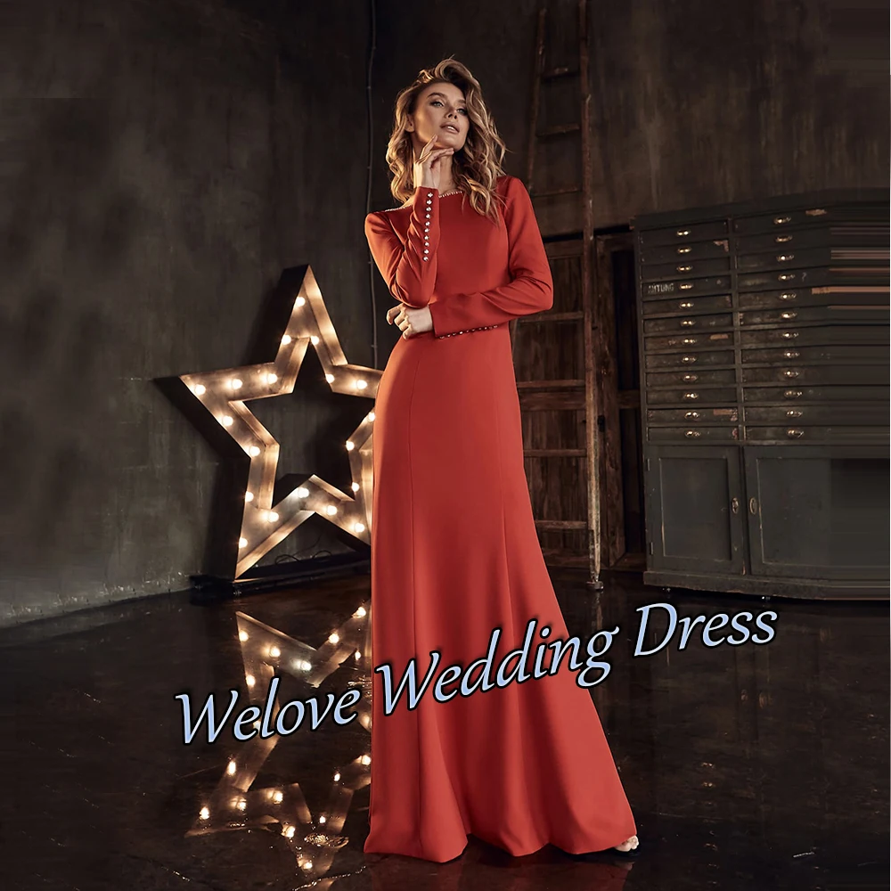 Elegant Wedding Guest Dress For Woman Civil Mother Of The Bride With Long Sleeves Backless Floor Length Formal A Line Custom