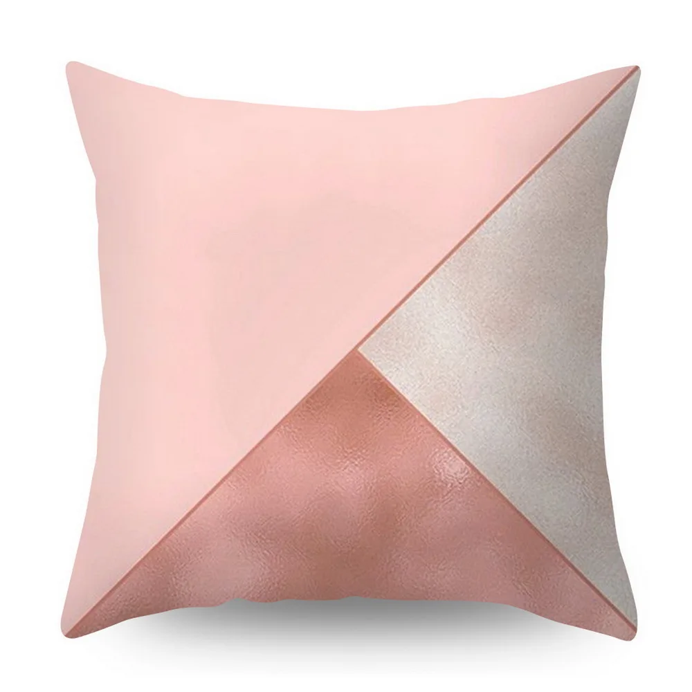 Розовое золото квадратная подушка крышка с геометрическим рисунком сказочной подушка чехол полиэстер декоративная наволочка для подушки для домашнего декора размером 45*45 см - Цвет: Многоцветный
