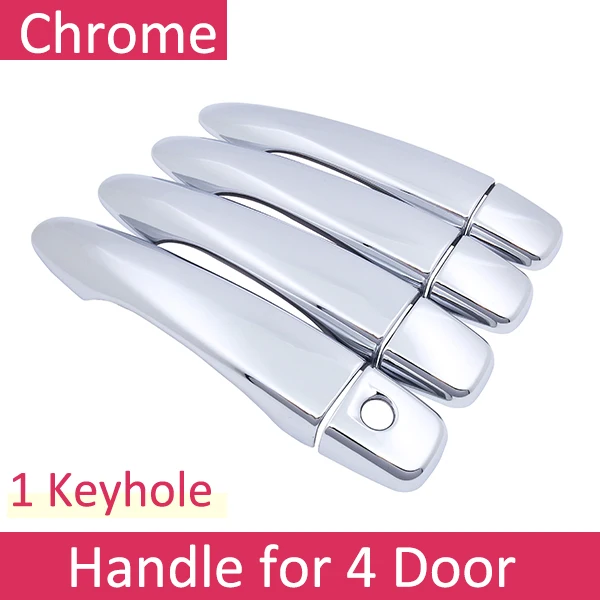 No Button 4 Door Для Nissan Pulsar Tiida роскошный Chrome дверные ручки крышки внешней отделки поймать наклейки автомобильные аксессуары - Название цвета: No Button 4 Door