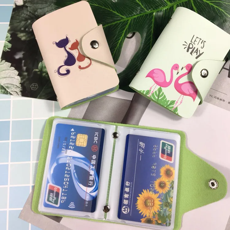 

2019 Fashion PU Function 20 Bits Cartoon Card Holder Business Card Case Men Women Credit Passport Card Bag ID Passport Card
