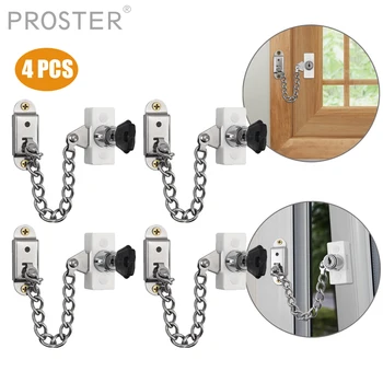 

Proster 4PCS Window Door Restrictor White Baby Safety Security Lock Cable Catch Wire with Release Keys