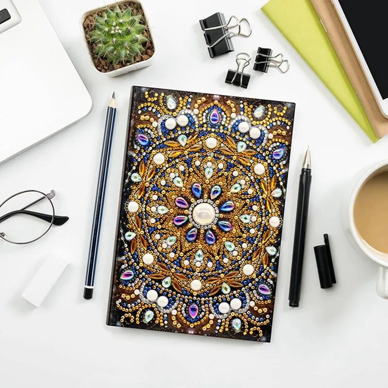 Diy Art Алмазный альбом для рисования дневник Полный Круглый Вышивка мозаикой из стразов A5 64 страницы сова с изображением павлиньей мандалы бабочки