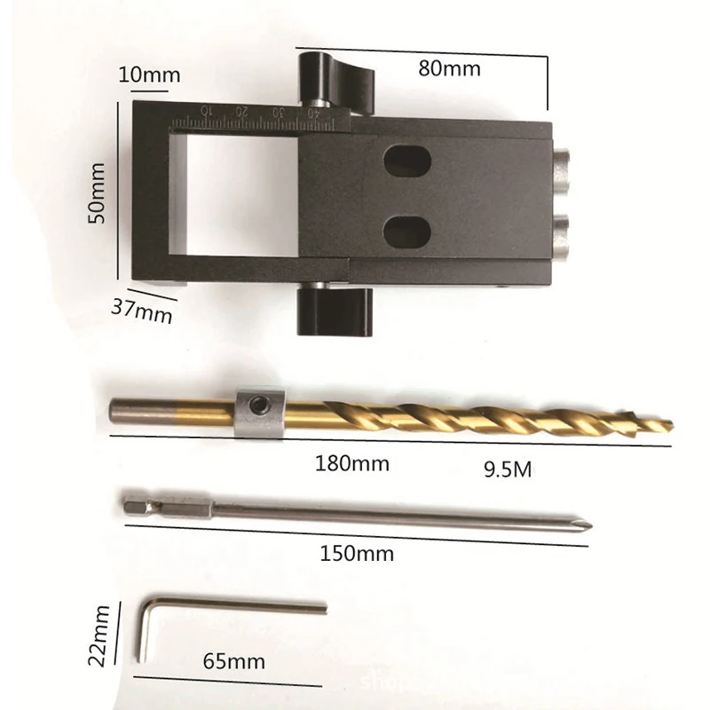 

DIY Woodworking Pocket Hole Screw Jig Kit Drill Set Carpenter Wood Joint Black