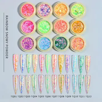 

Nail Solid Rainbow Velvet Powder Nail Ice Transparent Mermaid Powder Powder Neon Aurora Nail Powder Mirror Powder R3H8