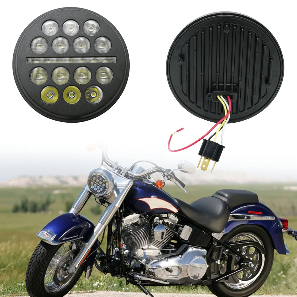 5 75 дюймовая светодиодная фара DRL для Harley Sportster Touring Super Glide Dyna Moto 3/4 &quotналобный