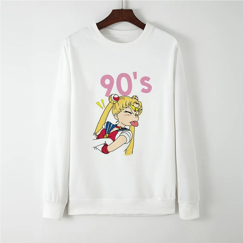 Забавная Мода весна осень милый Kpop Kawaii BORN ALONE AND DIE Сейлор Мун толстовка с