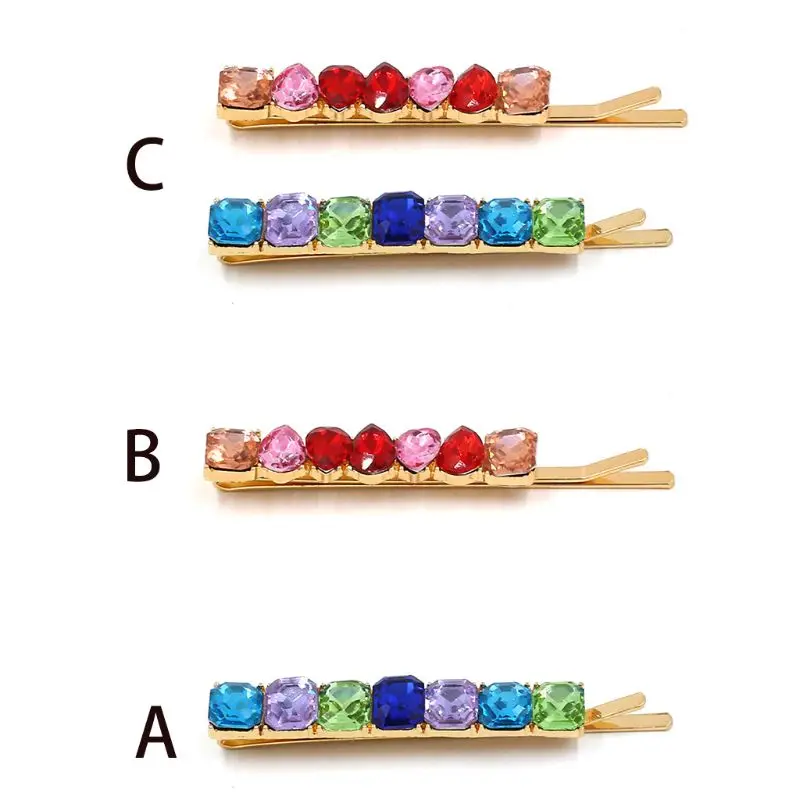 

Korean Minimalist Jewelry Vintage Bobby Pin Water Drop Imitation Crystal Hair Clip Colored Rhinestone Embellished Women Barrette