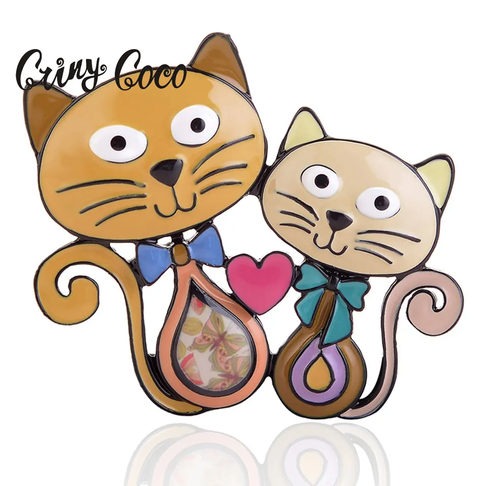 Cring Coco коллекция 2019 года броши для пар кошек влюбленных женская модная брошь с